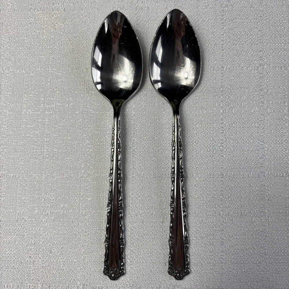 Oneida Cherie Teaspoons - Set of 2 Deluxe‎ Stainless READ DESCRIPTION